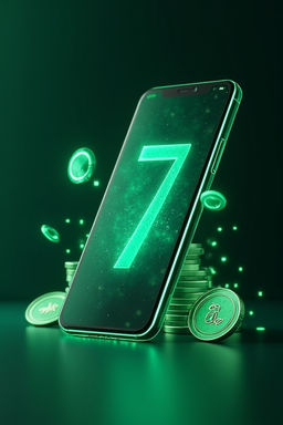 Smartphone with casino app screen